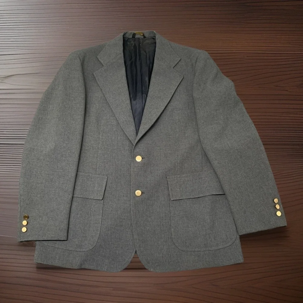 Vintage 70s Levi's Panatela Sportswear 2‎ Piece Leisure Suit 44R Gray 38x30